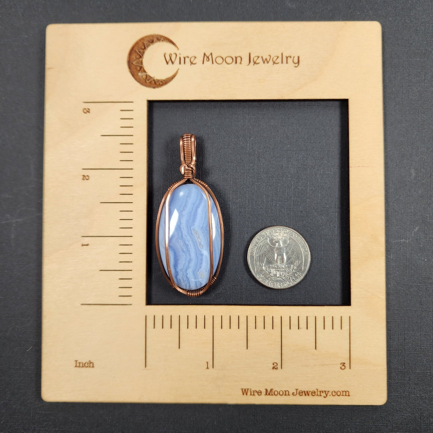 Copper Blue Lace Agate Pendant