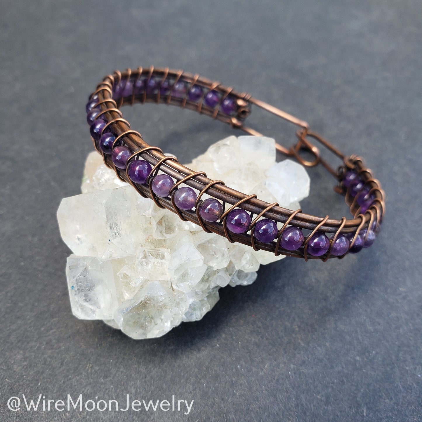 Amethyst and Copper Bracelet