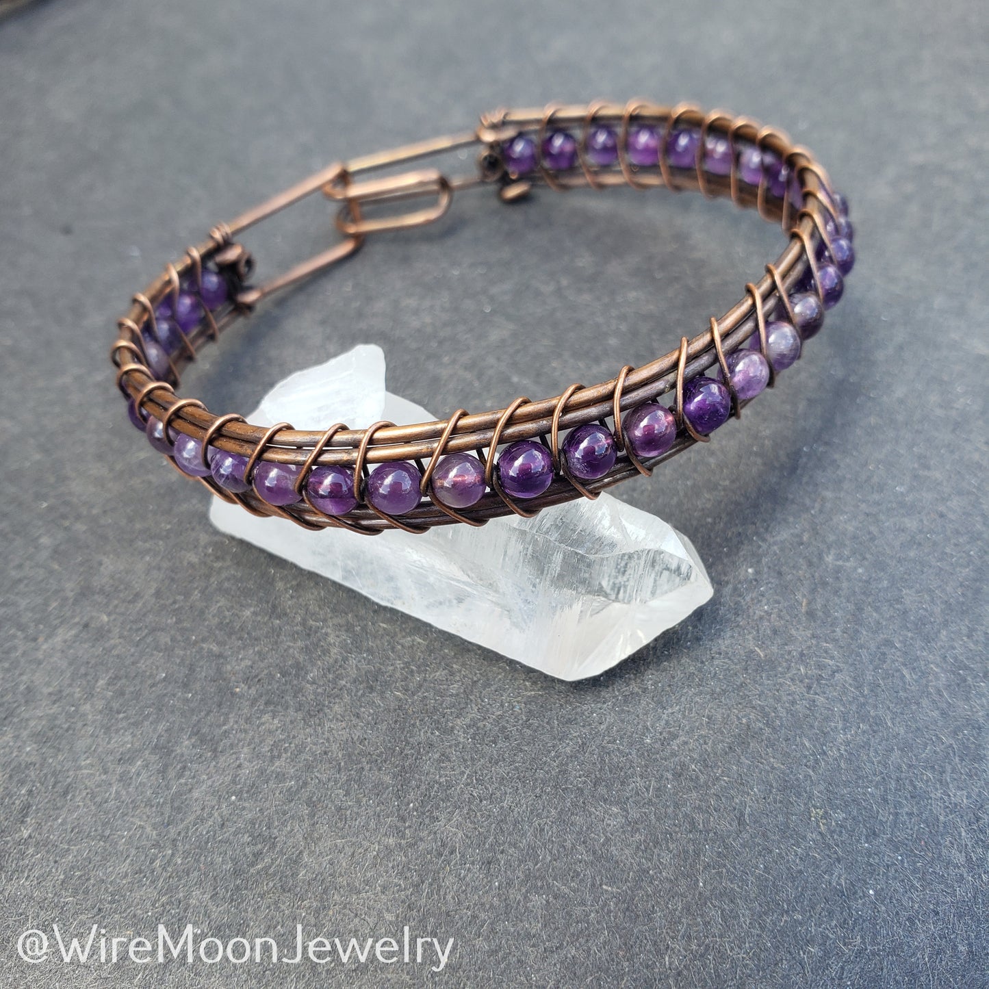 Amethyst and Copper Bracelet