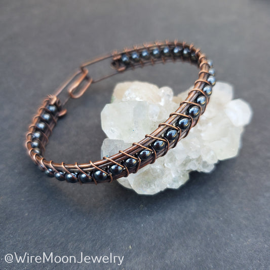 Hematite and Copper Beaded Bracelet