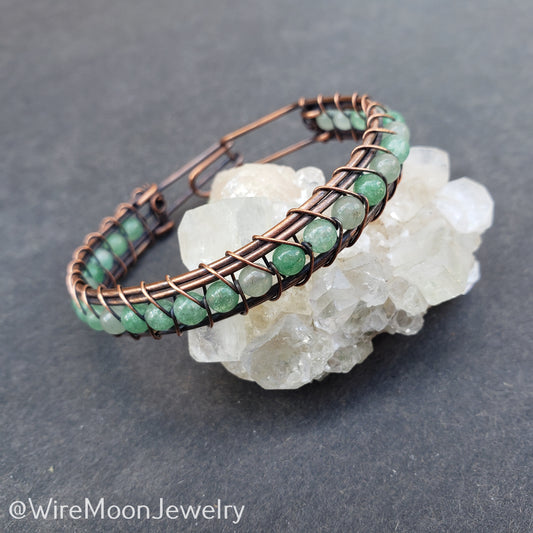 Green Aventurine and Copper Bracelet